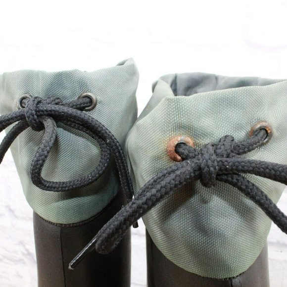 LL Bean Black Rubber Mid Calf Waterproof Insulated Winter Boots Size 6 - Picture 10 of 11